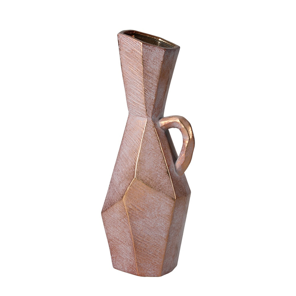 Copper Ceramic Vase with Handle Detail FF-D25053B