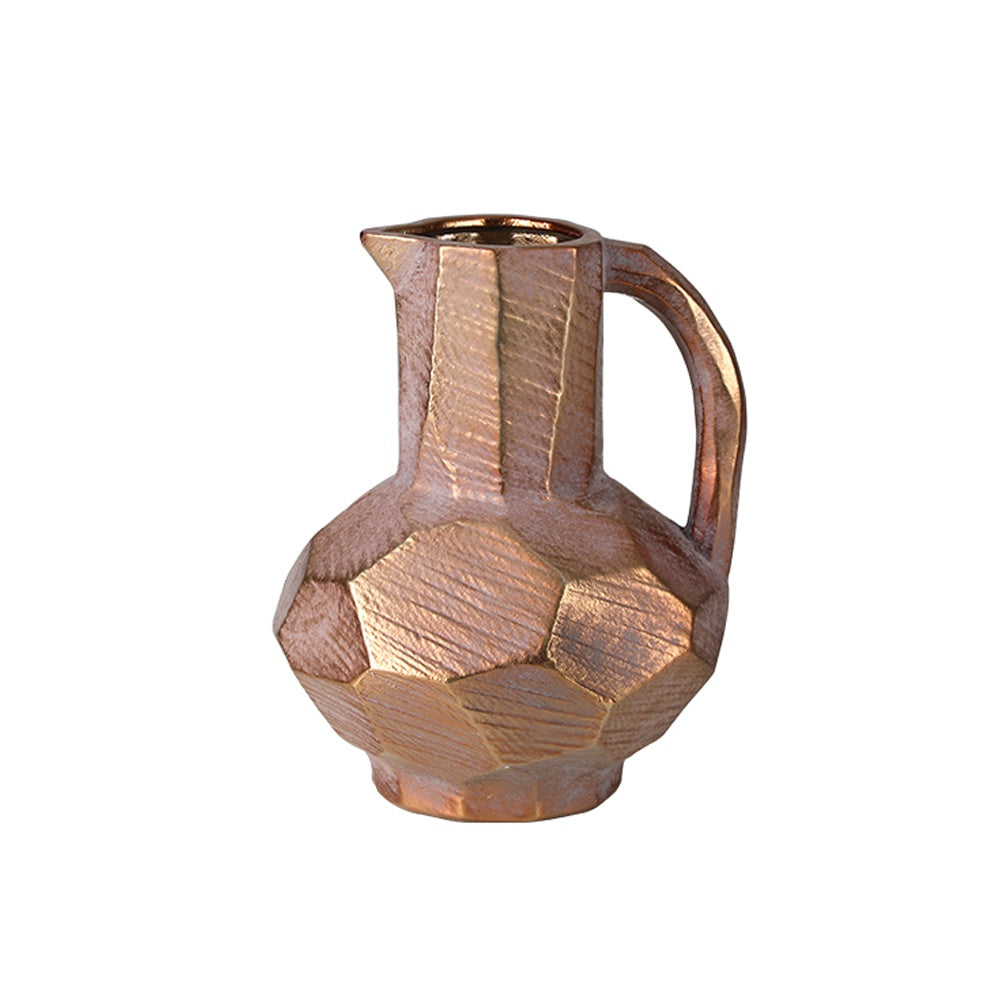 Copper Ceramic Vase with Handle Detail FF-D25053C
