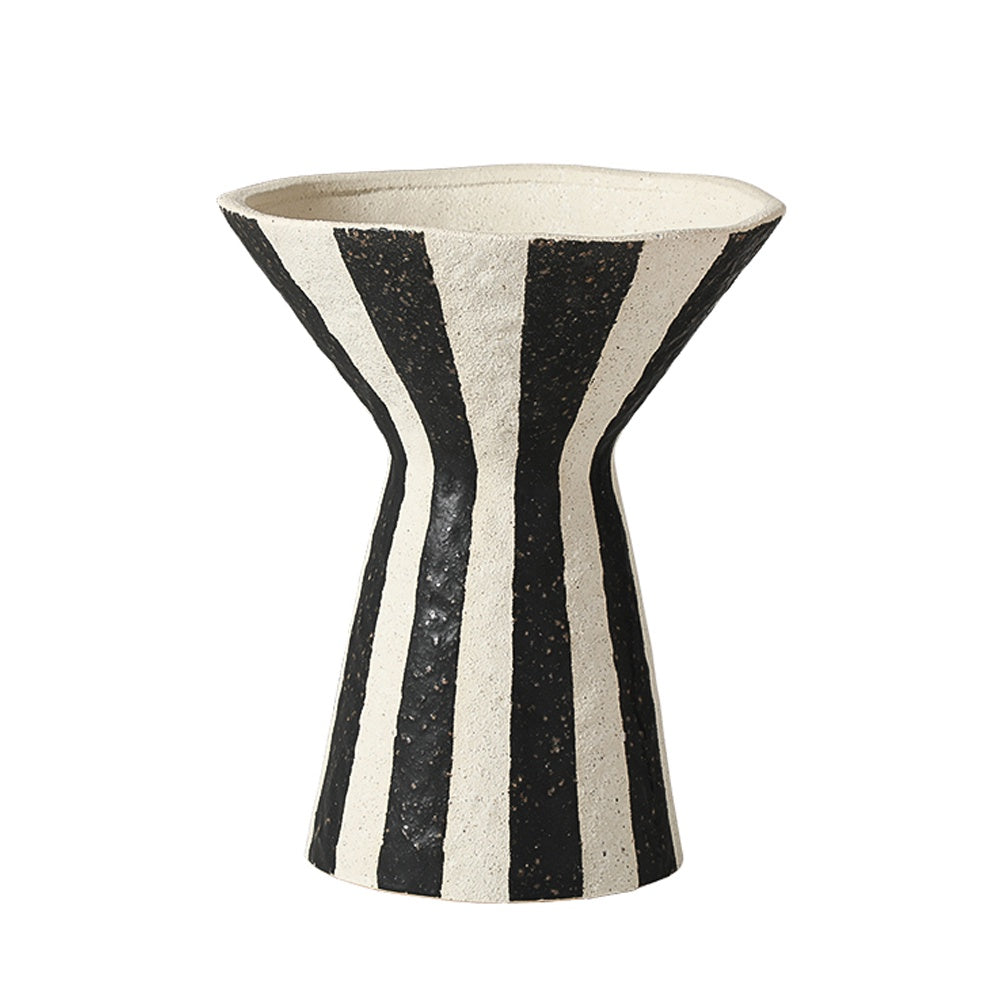 Black & White Ceramic Conical Vase FF-D25072A