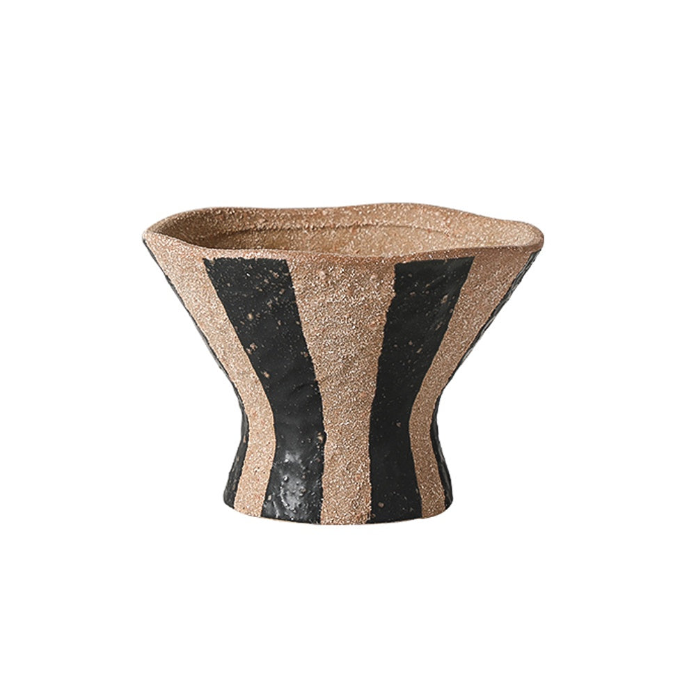 Taupe & Black Ceramic Conical Vase FF-D25072C