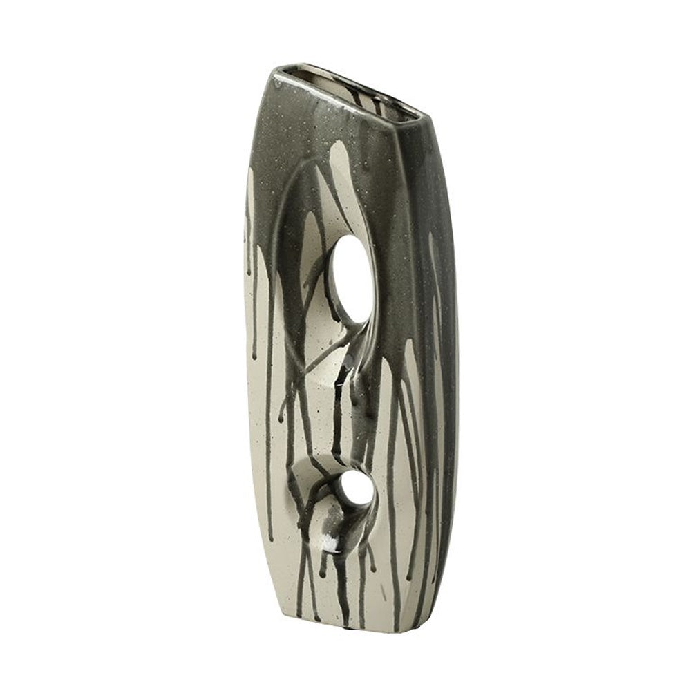 Ceramic Vase with Drip Detail - A FF-D25143A
