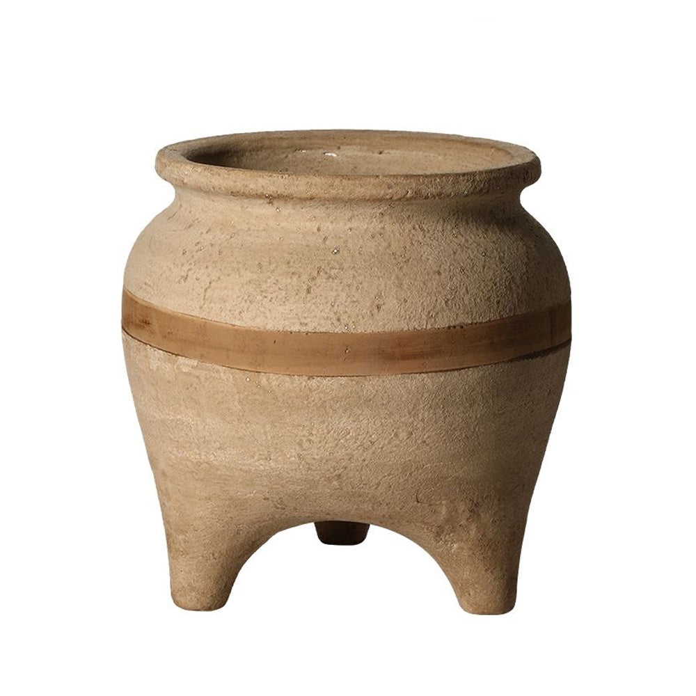 Brown Ceramic Vessel with Contrast Detail - Large FF-D25158A