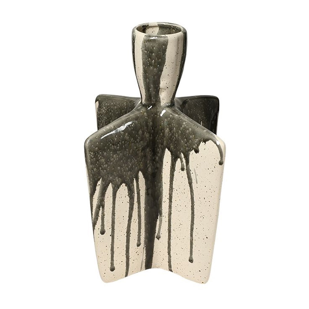 Ceramic Vase with Drip Detail - A FF-D25163A