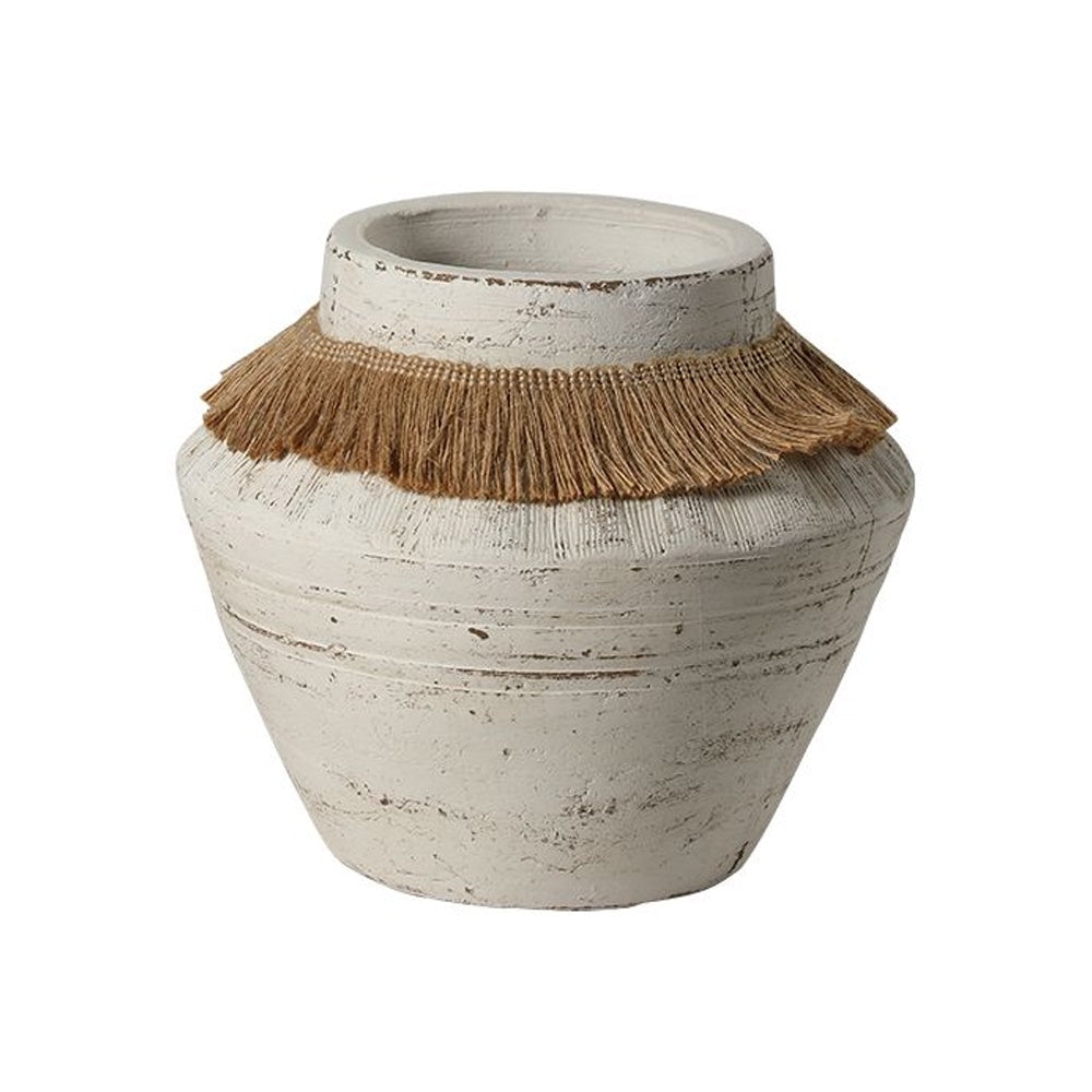Antique Ceramic Vessel with Hemp Skirt Detail FF-D25164B