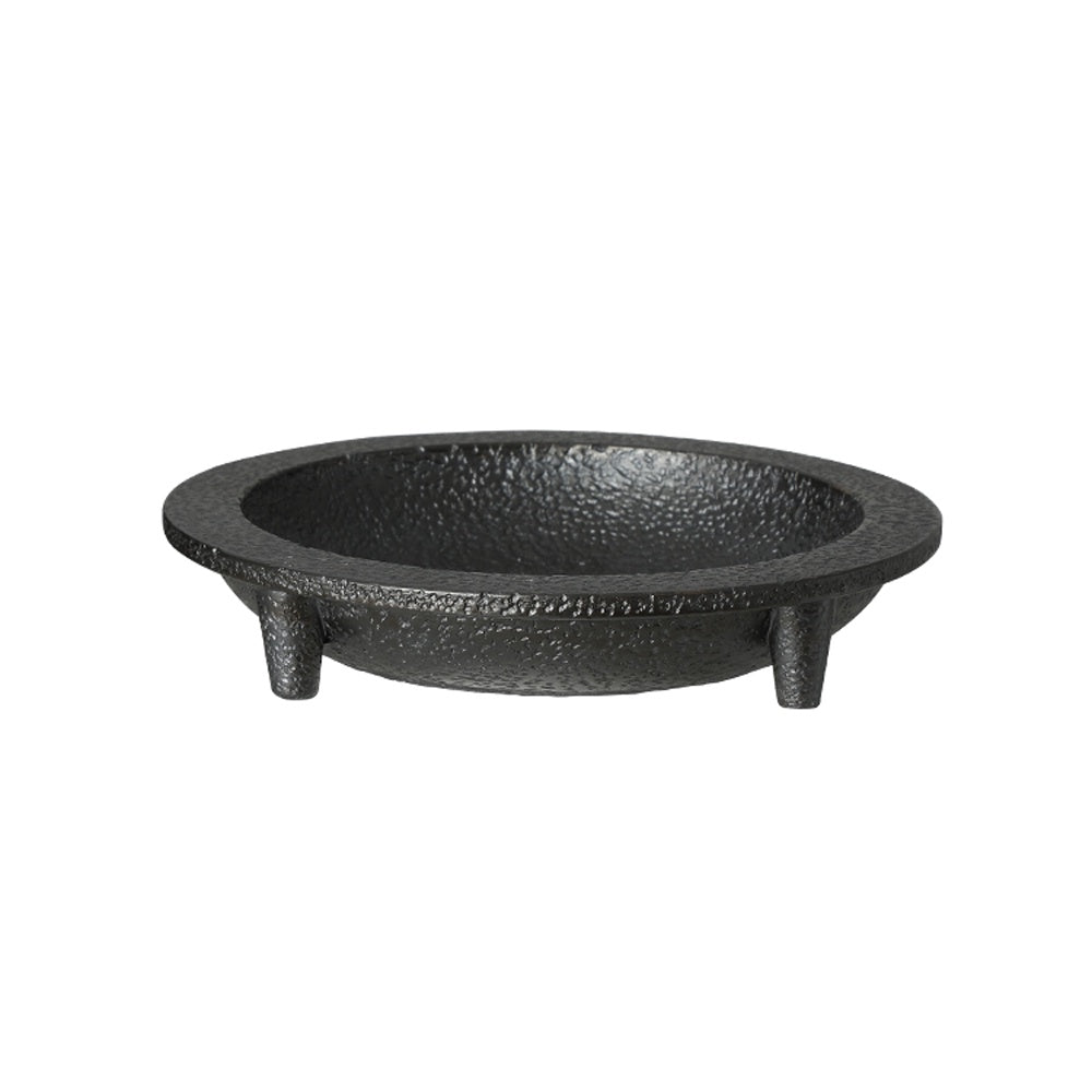 Black Textured Cement Footed Bowl - Small FF-N25002B
