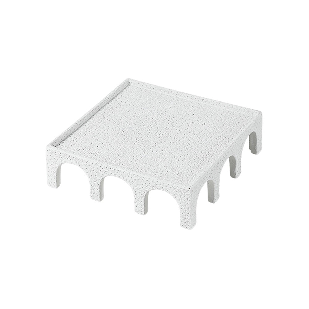 White Square Cement Decorative Tray with Arch Detail - Small FF-N25003B