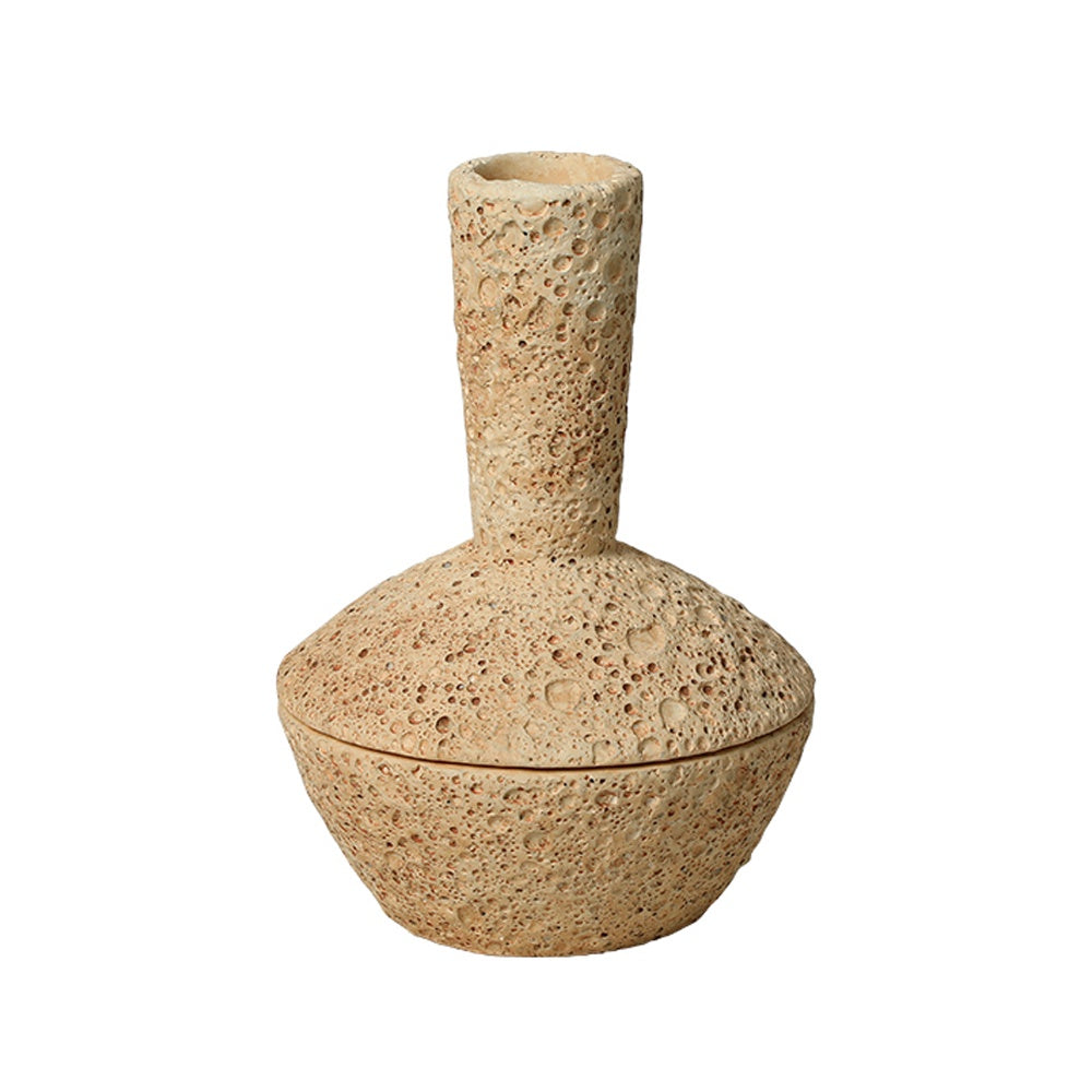 Beige Speckled Cement Vase - A FF-N26006