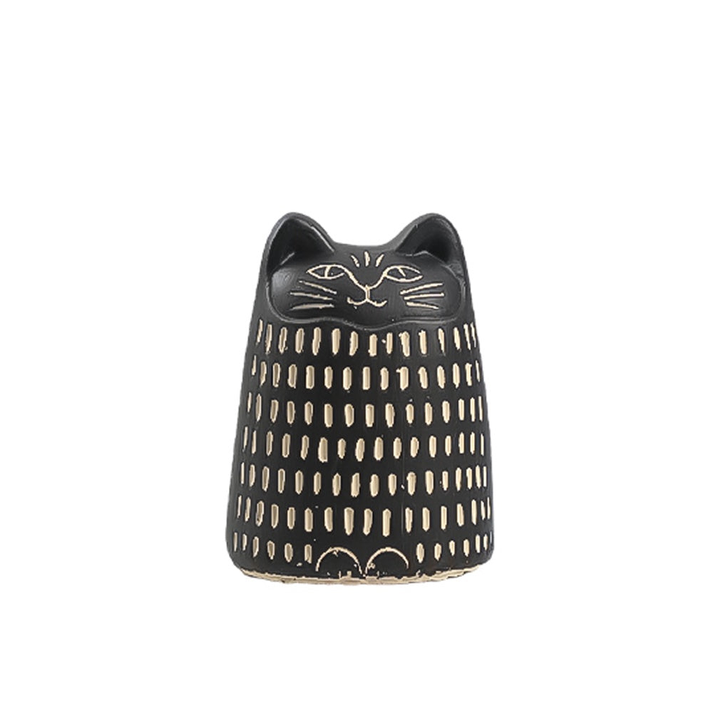 Black & White Cement Cat Décor - Small FF-SN24004B