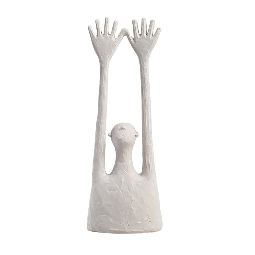 White Resin Abstract Figurative Sculpture - Large FF-SZ24002A