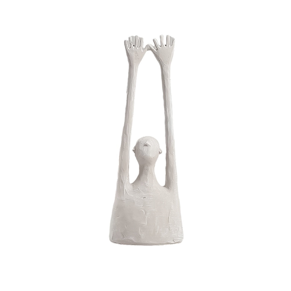 White Resin Abstract Figurative Sculpture - Small FF-SZ24002B