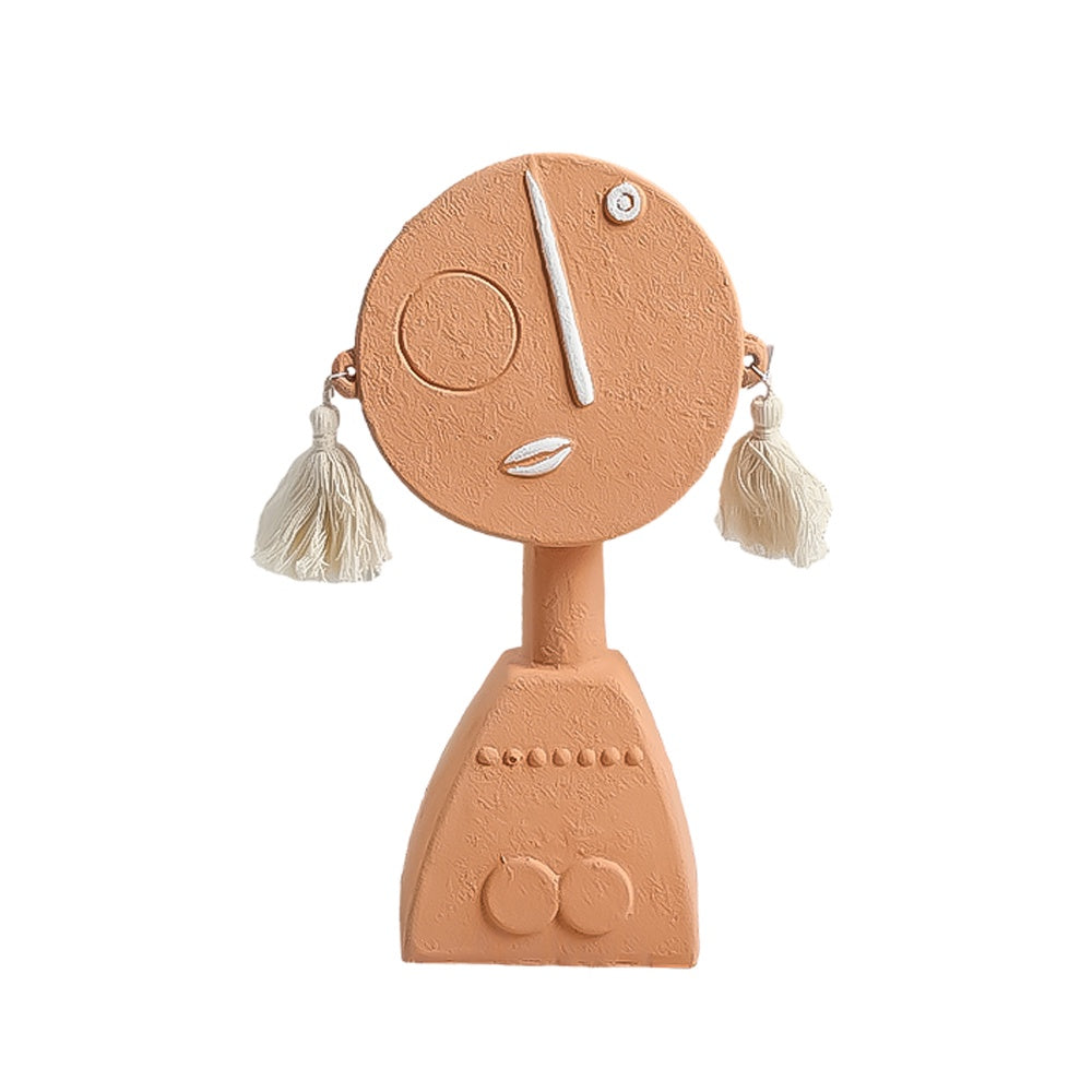 Peach Colored Resin Abstract Figurative Sculpture FF-SZ24004B