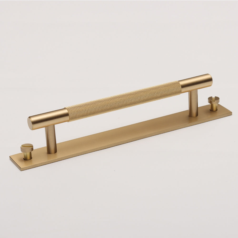 Christopher Handle with Backplate - Brushed Brass HK0054-128-BP-BB