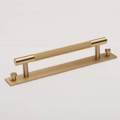 Christopher Handle with Backplate - Brushed Brass HK0054-128-BP-BB