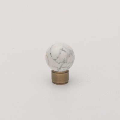 Wayne Knob - White Stone & Antique Brass HK0805-2-25-WH-BN