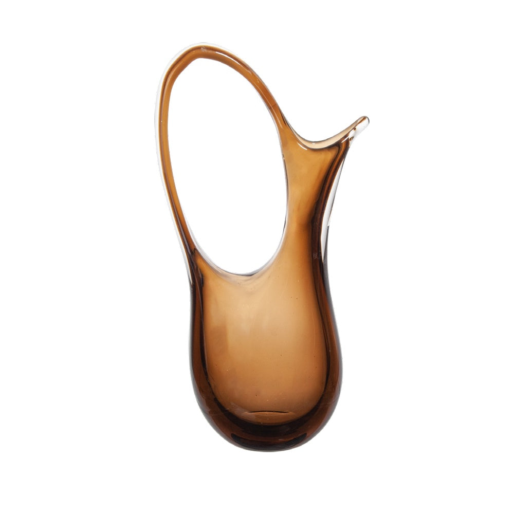 Coffee Colored Glass Decorative Pitcher Vase - Medium HP21116082