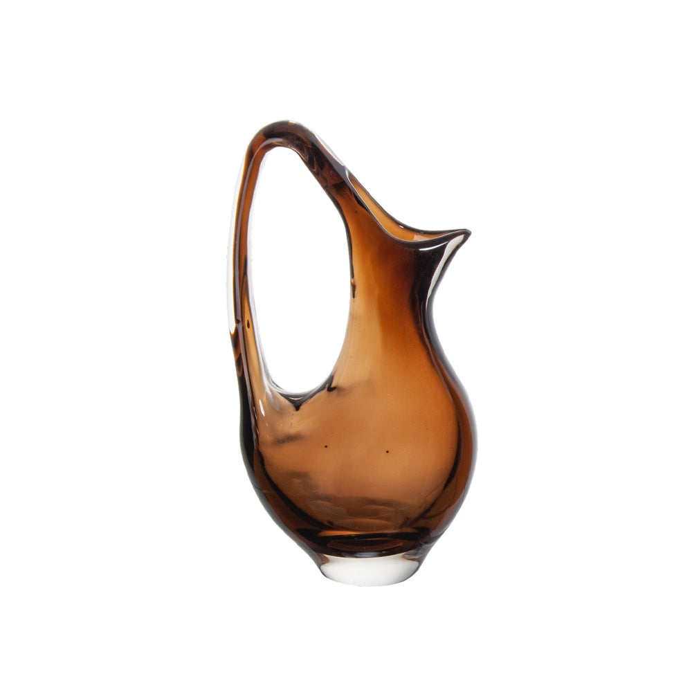Coffee Colored Glass Decorative Pitcher Vase - Small HP21116083