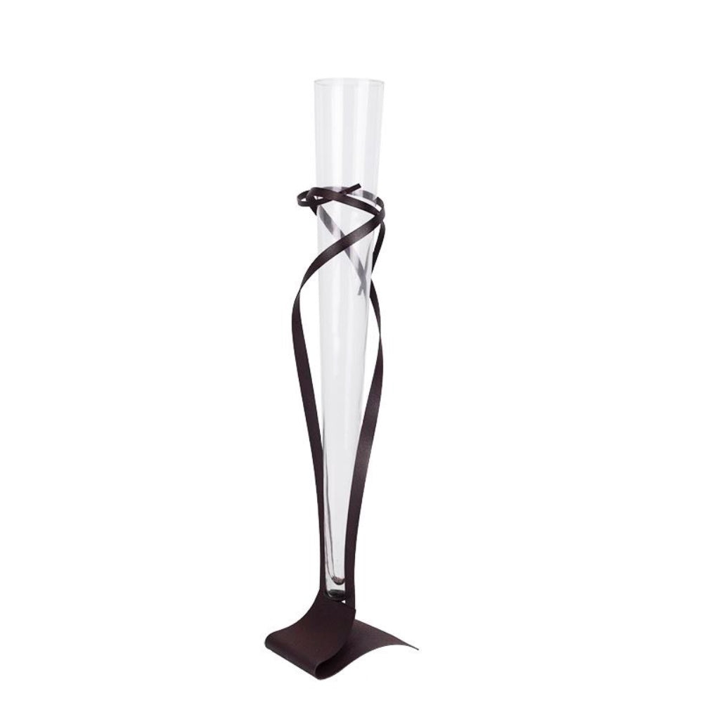 Glass Vase with Metal Ribbon Stand - Tall HPTZ0009C1