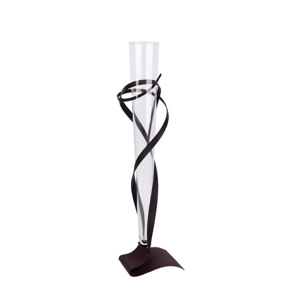 Glass Vase with Metal Ribbon Stand - Medium HPTZ0009C2