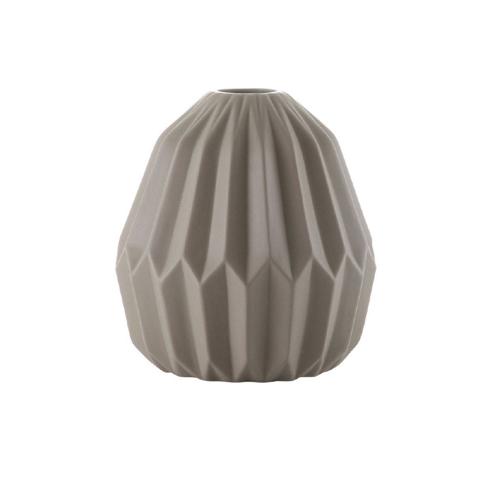 Taupe Ceramic Vase with Geometric Detail - Large HPYG0285G2