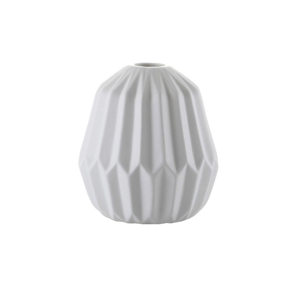 White Ceramic Vase with Geometric Detail - Medium HPYG0285W3