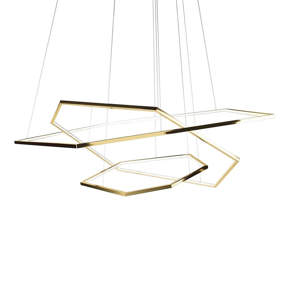 Avi Chandelier 3-Ring Chandelier - Gold HS-PL020-G