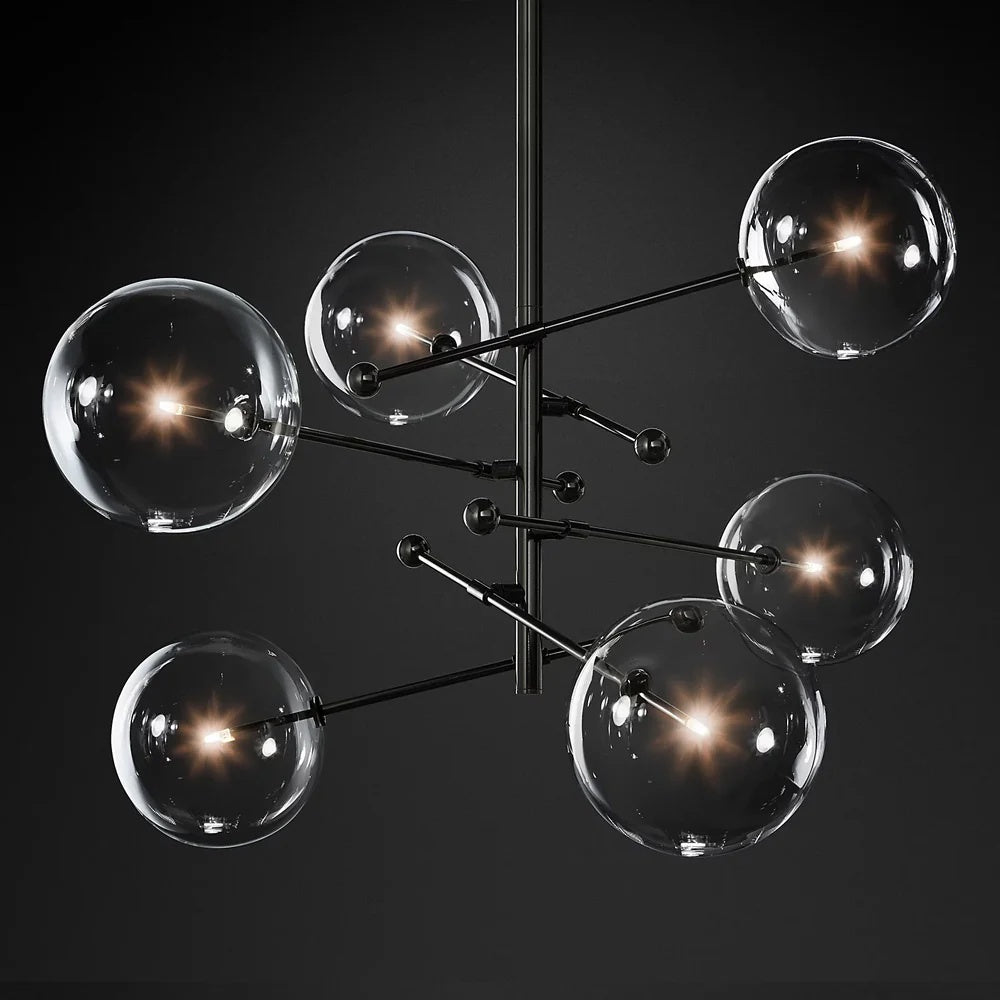 William 6-Light Chandelier - Black HS-PL025-B