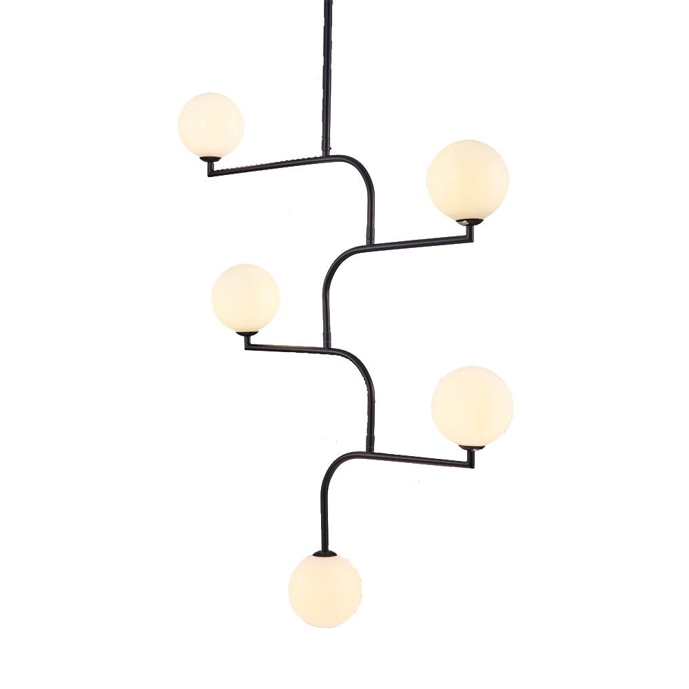 Miriam 5-Head Chandelier - Black I-PL-38-25-B