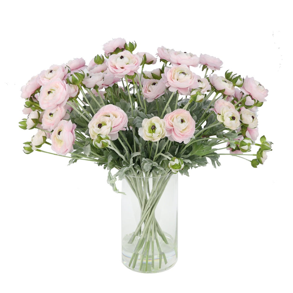 Light Pink Artificial Ranunculus Arrangement in Cylindrical Vase IHR-RNC112-LP