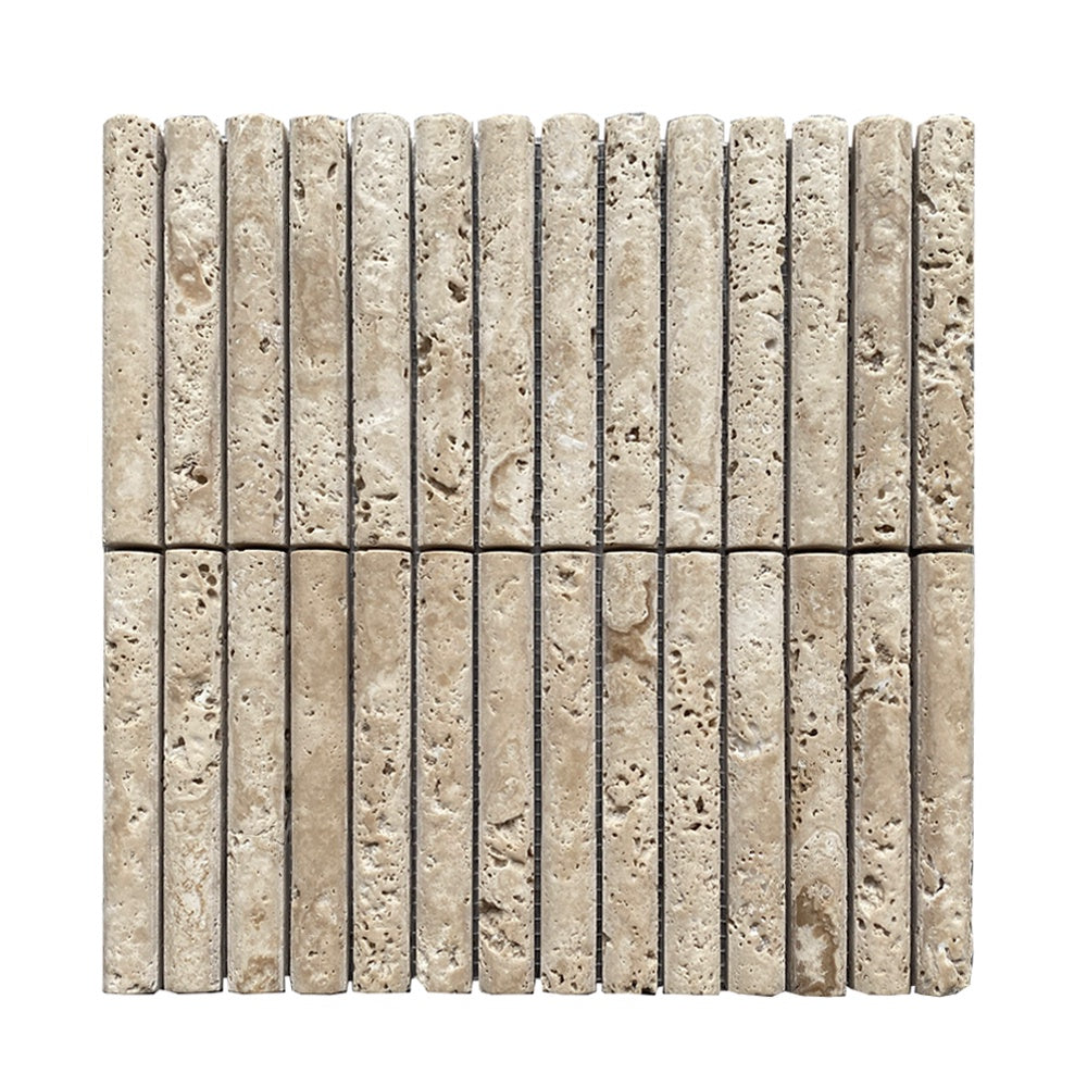 Travertine 3D Fluted Mosaic Tiles - Honed  (1 Box) - IS-106-TRV