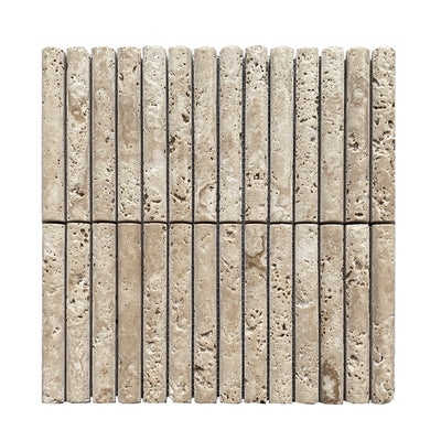 Travertine 3D Fluted Mosaic Tiles - Honed  (1 Box) - IS-106-TRV
