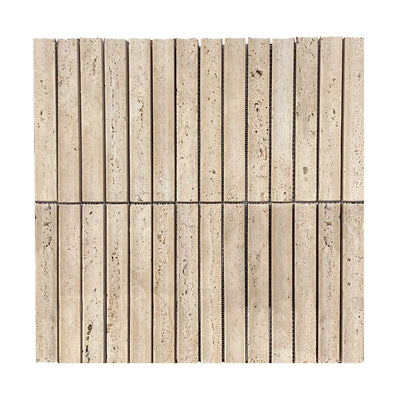 Travertine 3D Reverse Fluted Mosaic Tiles - Honed (1 Box) - IS-107-TRV