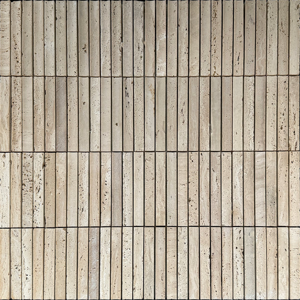 Travertine 3D Reverse Fluted Mosaic Tiles - Honed (1 Box) - IS-107-TRV