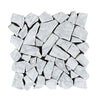 Carrara Bianco Cracked Crazy Mosaic Tiles - Polished (1 Box) LND-104-CR