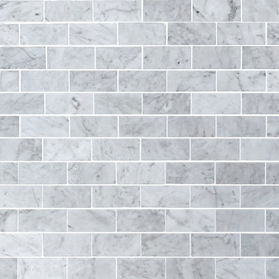 Carrara Bianco Subway Mosaic Tiles - Polished (1 Box) LND-105-CR