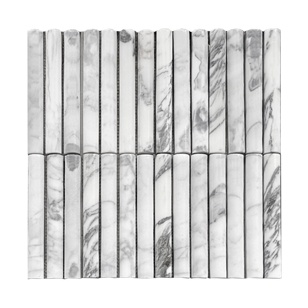 Arabescato 3D Fluted Mosaic Tiles - Honed (1 Box) LND-106-ABT