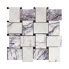 Milas Lilac & Nero Marquina Large Basketweave Mosaic Tiles - Polished (1 Box) LND-110-CLTLCNM