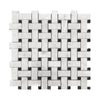 Carrara Bianco & Nero Marquina Small Basketweave Mosaic Tiles - Polished (1 Box) LND-111-CRNM