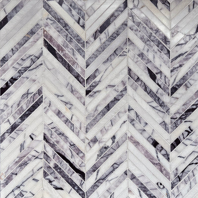 Milas Lilac Chevron Mosaic Tiles - Polished (1 Box) LND-118-CLTLCTH