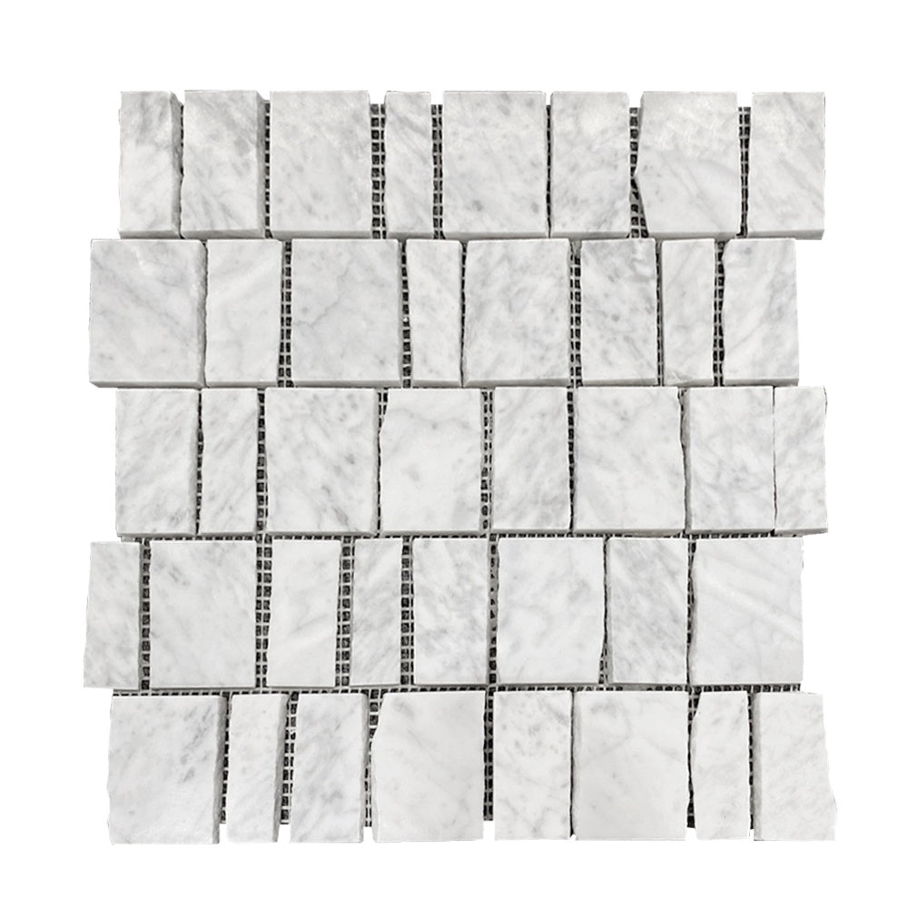 Carrara Bianco Narrow Joint Scarpa Mosaic Tiles - Polished (1 Box) LND-121-CR