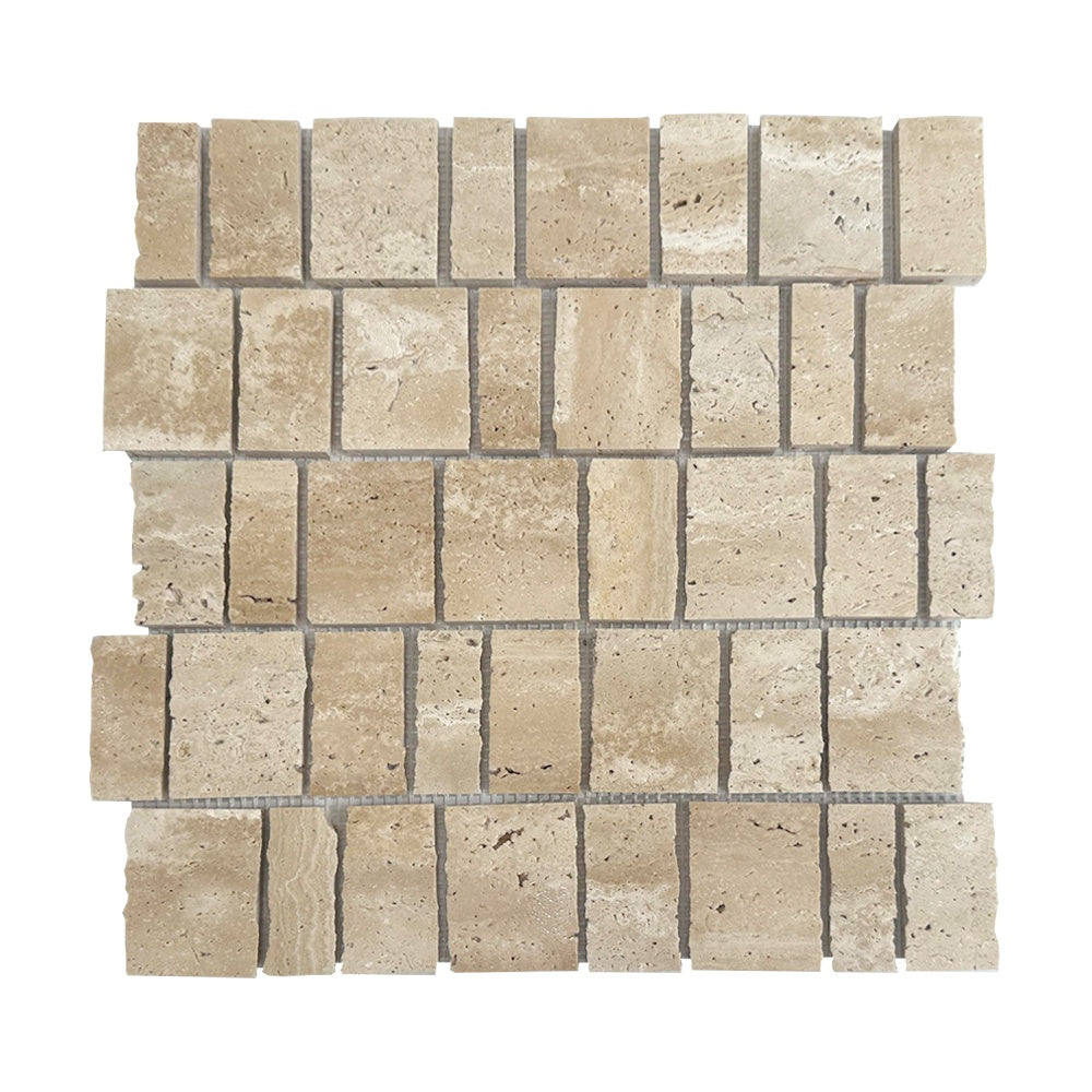 Travertine Narrow Joint Scarpa Mosaic Tiles - Honed (1 Box) LND-121-TRV