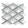 Carrara Bianco, Ariston & Grey Carrara Lattice Mosaic Tiles - Polished (1 Box) LND-123-CRDGART