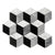 Carrara Bianco, Sky Grey & Nero Marquina Cube Mosaic Tiles - Polished (1 Box) LND-125-CRSKGNM