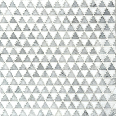 Carrara Bianco & Thassos Triangle Mosaic Tiles - Polished (1 Box) LND-126-CRTH