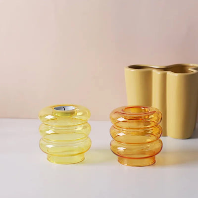 Yellow Glass Candleholder LT808-Y