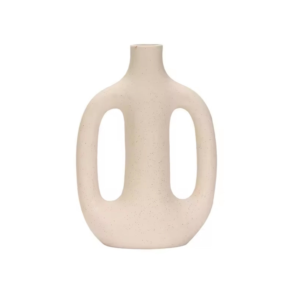 Beige Ceramic Bud Vase with Handle Detail LT909-L