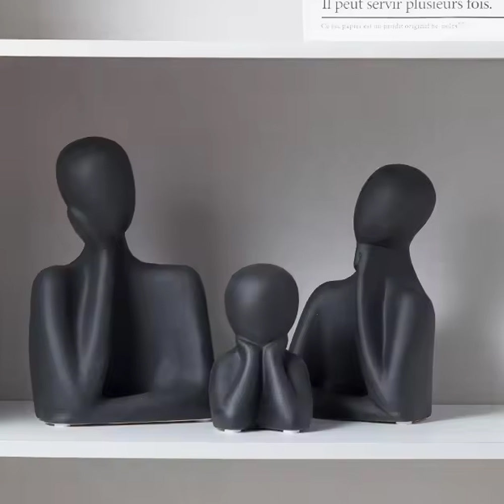 Black Ceramic Figurative Sculptures (Set of 3) LT972-B