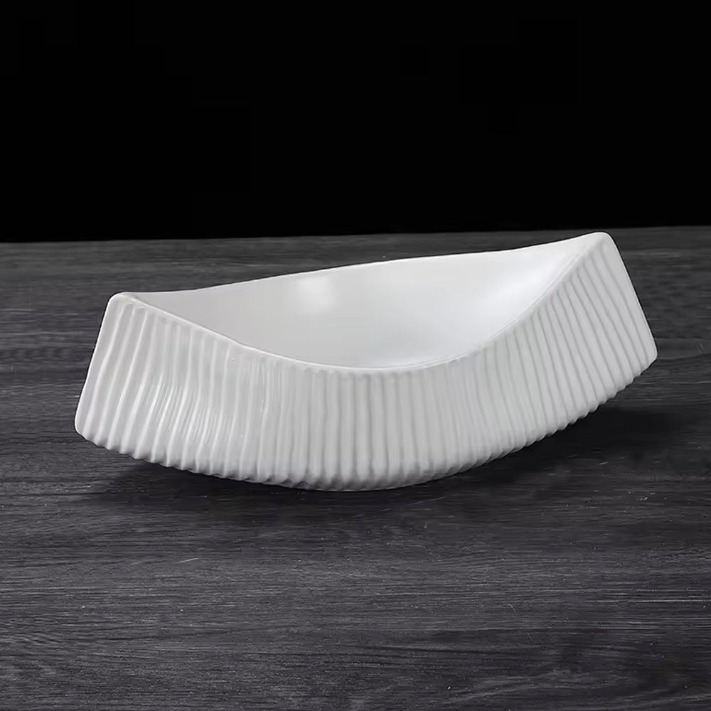 White Ceramic Decorative Bowl - Large LT980-W-L