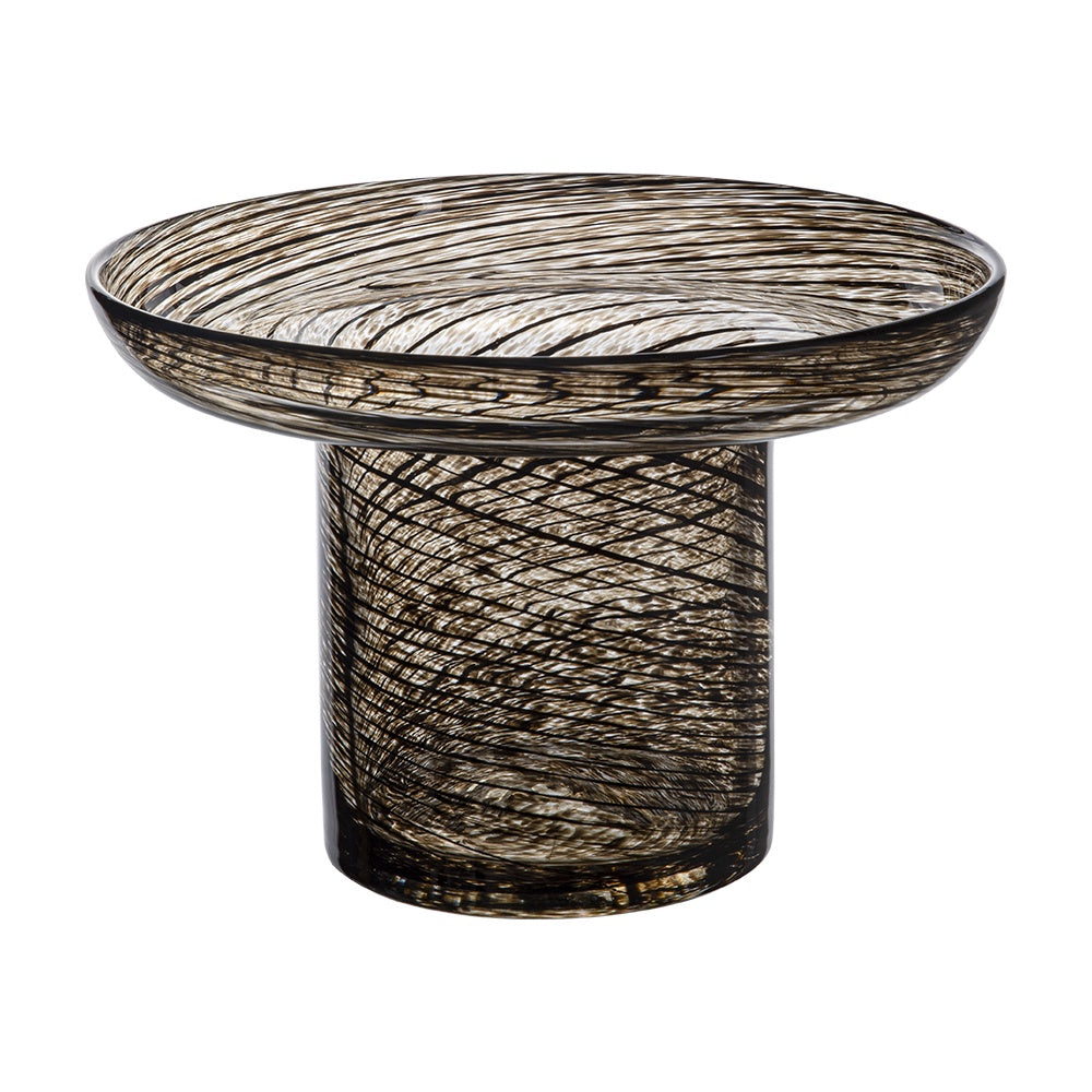 Black Pedestal Glass Vase - Medium MLBLAR10011