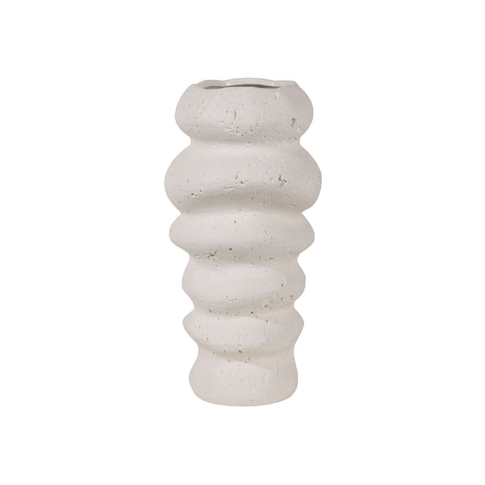 White Ceramic Organic Vase - Medium MLXL102310DSW3