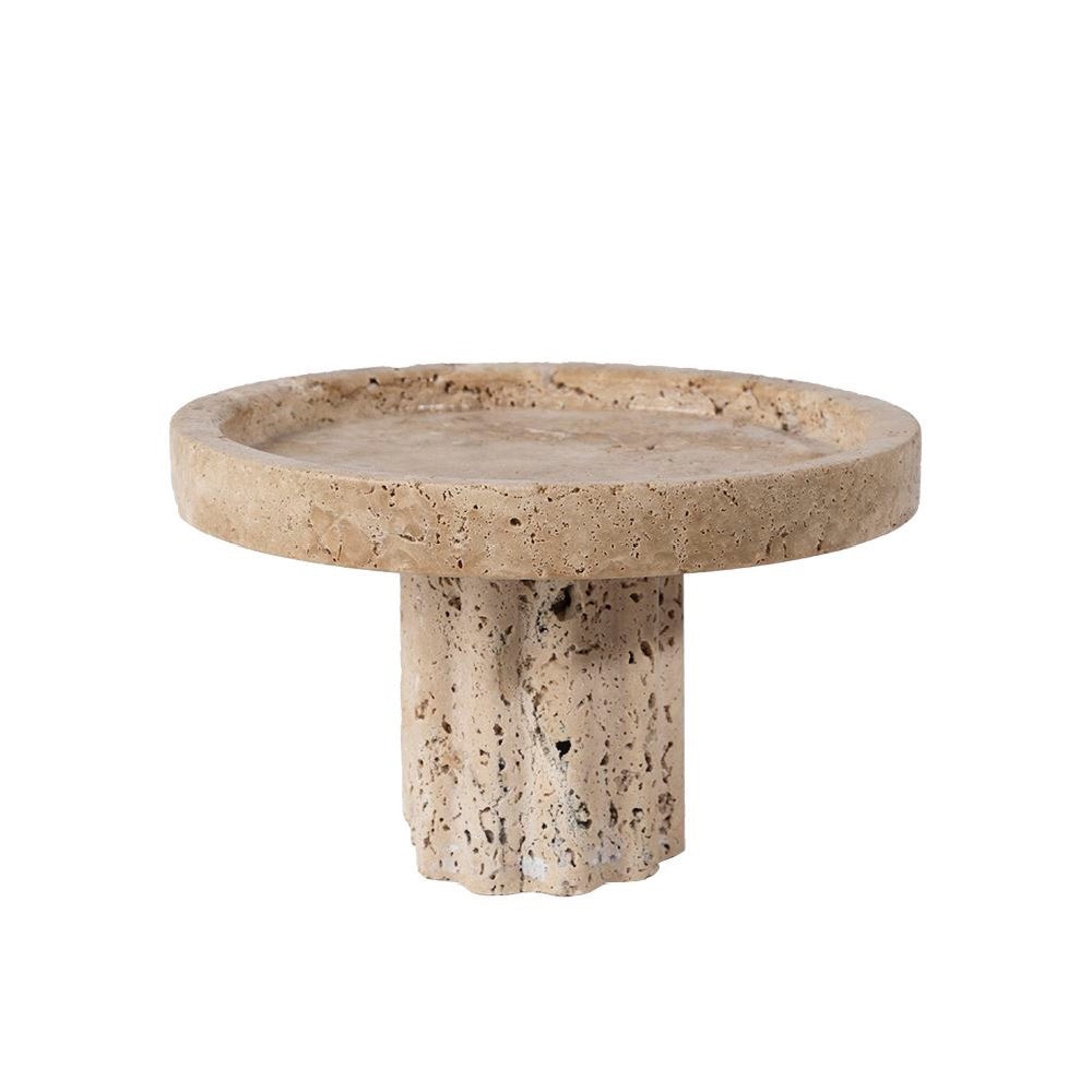 Beige Stone Pedestal Tray MLXX9189